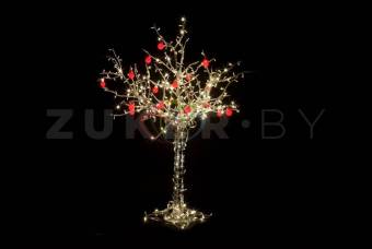 Светодиодное дерево Яблоня 1,5 м, 10 красных яблок, цвет тепло-белый