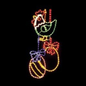 Световой 2D мотив "Петух", 40x90 см