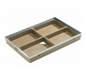 Поддон с основой из полимербетона и кромкой из оцинкованной стали с усилительными ребрами и сточным отверстием, 75х50 см