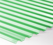 Профилированный ПВХ прозрачный зеленый Ondex (Ондекс), трапеция 70/18, 3000х1095 мм