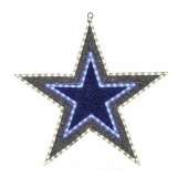 Звезда бархатная, постоянное свечение, 61 см (81 светодиод зеленого+белого+голубого цвета), 514-015