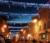 Светодиодные тающие сосульки, 0,5м х 5 сосулек, длина 5 м, 220 В