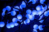 Световая гирлянда "Шарики" синяя, 23 мм, 10 метров