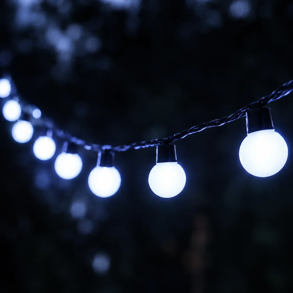 Световая гирлянда "Шарики" Ø17,5 мм, 20 м, 200 LED БЕЛЫЙ, черный ПВХ, IP65, постоянное свечение, 230 В, NEON-NIGHT