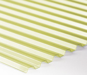 Профилированный ПВХ прозрачный желтый Ondex (Ондекс), трапеция 70/18, 2000х1095 мм