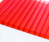 Поликарбонат стандартный, красный, 10 мм, плотность 0.96, 6000x2100