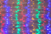 Светодиодный дождь 2x3 м, мультиколор, прозрачный провод