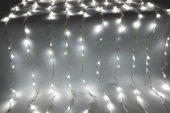 Светодиодный дождь с эффектом водопада 2х6 м белый, прозрачный ПВХ провод, 360 шт