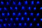 Светодиодная сеть синяя 1,5х1,5м, прозрачный провод ПВХ, 150 шт