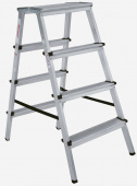 Стремянка алюминиевая двусторонняя с увеличенной площадкой NV 200 (4 ступени)