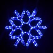 Снежинка светодиодная LED-SF-038-2DH, синяя, 33x29 см, мерцающая 