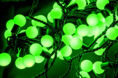 Световая гирлянда "Шарики" зеленая, 23 мм, 10 метров