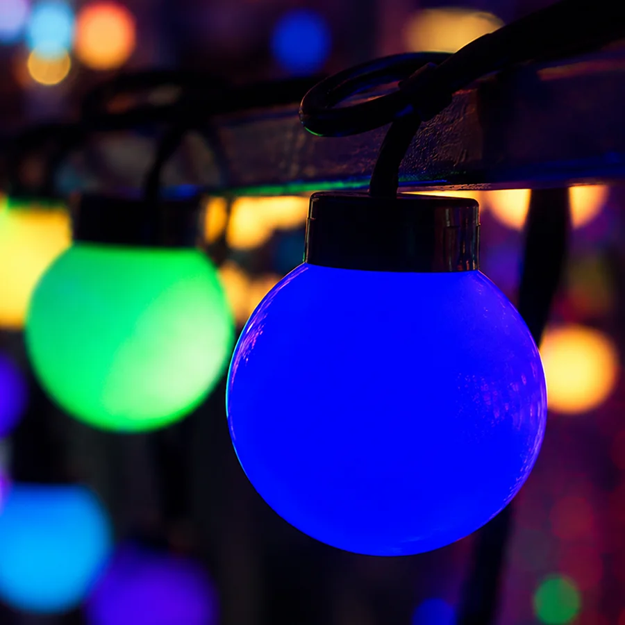 Световая гирлянда "Шарики" Lumax Ø48 мм, 10 м, медленная смена цвета, мультиколор