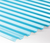 Профилированный ПВХ прозрачный синий Ondex (Ондекс), трапеция 70/18, 2000х1095 мм