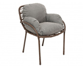 Кресло "Эльба" для улицы, сада с подушкой, коричневый