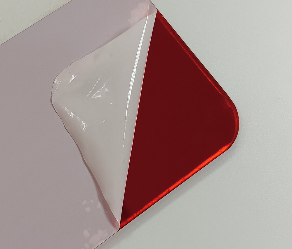 Оргстекло зеркальное, 2440x1220x1.2 мм, красное