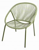 Кресло из техноротанга на металлическом каркасе, салатовый
