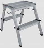 Стремянка алюминиевая двусторонняя с увеличенной площадкой NV 200 (2 ступени)