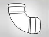 Колено трубы водостока 82мм 92' коричневое Rapidflow