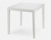 Стол SQUARE KING для улицы,сада из искусственного ротанга, белый 