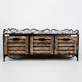 Декоративная скамья с каркасом из металла и мягким верхом ES130M