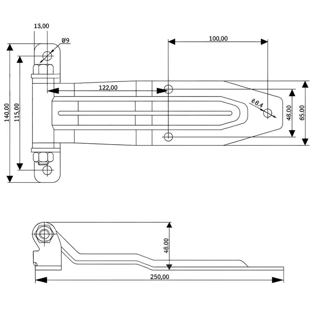 Петля двери оцинкованная 250 мм F02.1