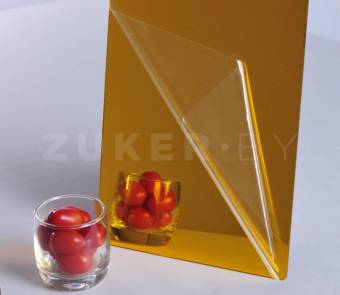 Зеркальное оргстекло золотое Plexiglas 0025 XT, цвет золотой, 2050х3050х3 мм