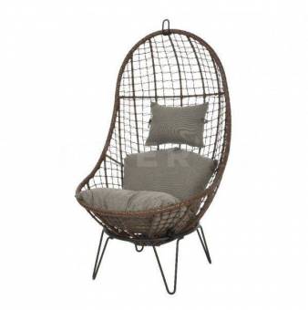 Кресло "Мальта" садовое подвесное+подушки (метал. каркас) арт.9840279, коричневый