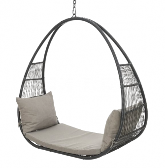 Кресло "Ибица" садовое подвесное с подушками, чёрный