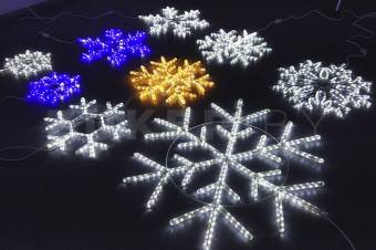 Снежинка светодиодная LED MF-158, белая, 55x44 см, мерцающая