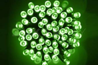 Айсикл (бахрома) светодиодный, 2,4 х 0,6 м, прозрачный провод, 230 В, диоды зелёные,88 шт