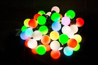 Световая гирлянда "Шарики" Lumax LED-LS-48-50-10M-RGBS многоцветная, 48 мм, медленная смена цвета, 10 метров