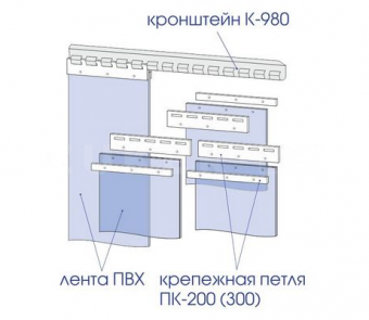 Петля оцинкованная для ленты ПВХ шириной 200 мм