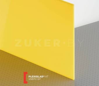 Оргстекло Plexiglas XT 1N870 GT, 2050х3050х3 мм, жёлтое