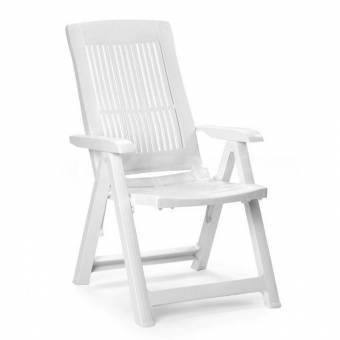 Мультипозиционный складной стул TAMPA для улицы, сада, цвет белый 