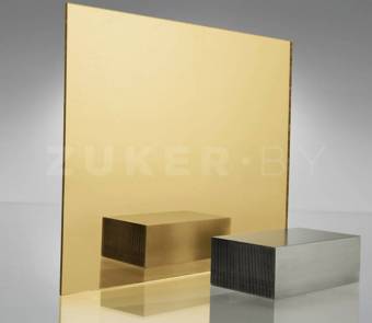 Зеркальное оргстекло золотое Plexiglas 0025 XT, цвет золотой, 2050х3050х2 мм