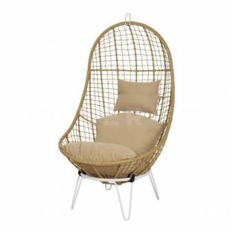 Кресло "Мальта" садовое подвесное+подушки (метал. каркас) арт.9840278, натуральный