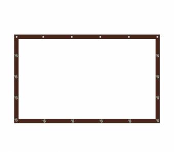 Мягкое окно, размер 1500x1500 мм, французский замок, цвет окантовки коричневый