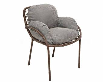 Кресло "Эльба" для улицы, сада с подушкой, коричневый