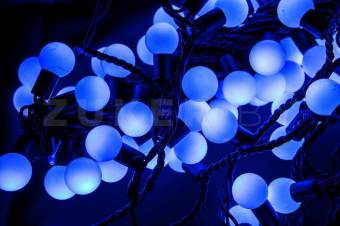Световая гирлянда "Шарики" синяя, 23 мм, 10 метров