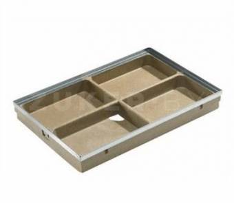 Поддон с основой из полимербетона и кромкой из оцинкованной стали с усилительными ребрами и сточным отверстием, 100х50 см