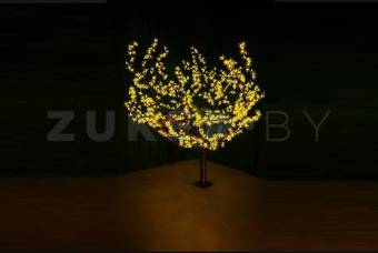 Светодиодное дерево Сакура 1,5 м, диаметр кроны 1,8 м, цвет желтый