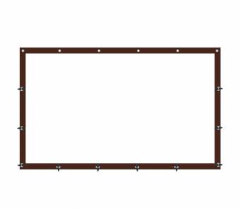 Мягкое окно, размер 2100x1500 мм, скоба+ремешок, цвет окантовки коричневый
