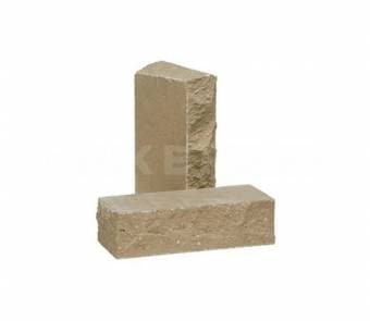 Кирпич облицовочный полнотелый фактурный тычковый РуБелЭко Дикий камень, цвет песчаник, 230х100х65 мм