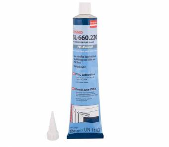 Клей для ПВХ Cosmofen Plus-S [COSMO SL-660.220], белый, 200 г (Жидкий пластик)