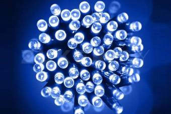 Айсикл (бахрома) светодиодный, 4,8 х 0,6 м, прозрачный провод, 230 В, диоды синие,176 шт
