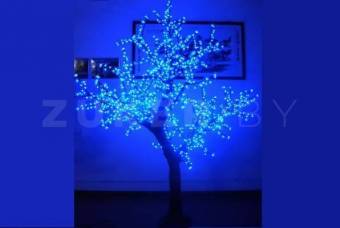 Светодиодное дерево Баухиния, реалистичная кора ствола, цвет диодов синий, 2,5м
