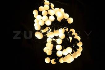 Световая гирлянда "Шарики" Lumax LED-LS-23-100-10M-WW тепло-белая, 23 мм, 10 метров
