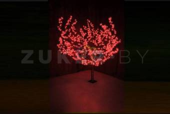 Светодиодное дерево Сакура 1,5 м, диаметр кроны 1,8 м, цвет красный