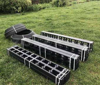 Бордюр пластиковый, цвет черный, 1000х45х80 мм